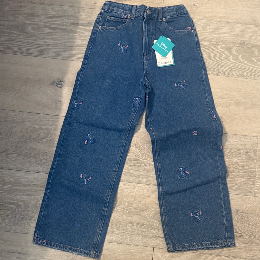 Zara Lilo & Stitch Embroidered Jeans